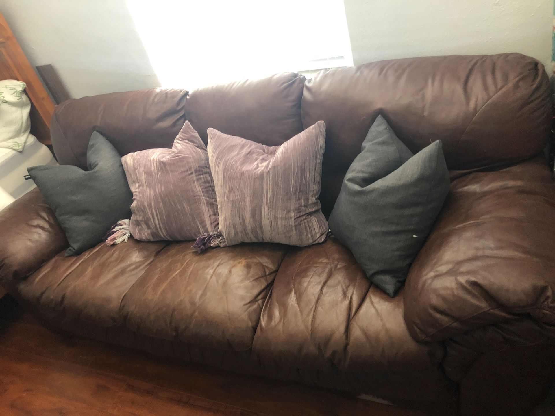 7 foot Leather Couch