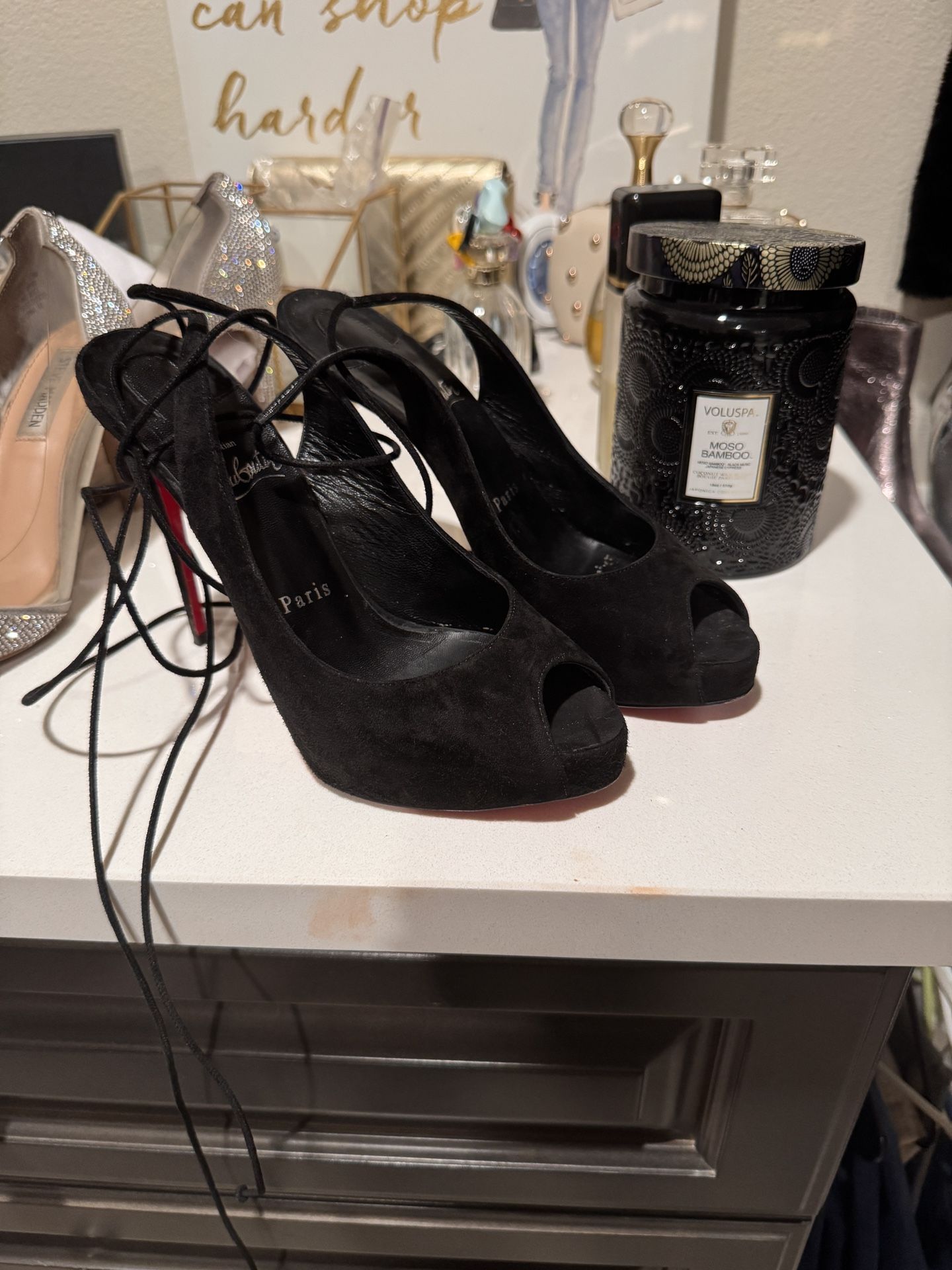 Christian Louboutin peep toe heels