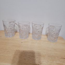 4 Juice Glasses Vintage