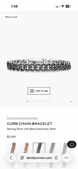 David yurman black diamond curb chain bracelet