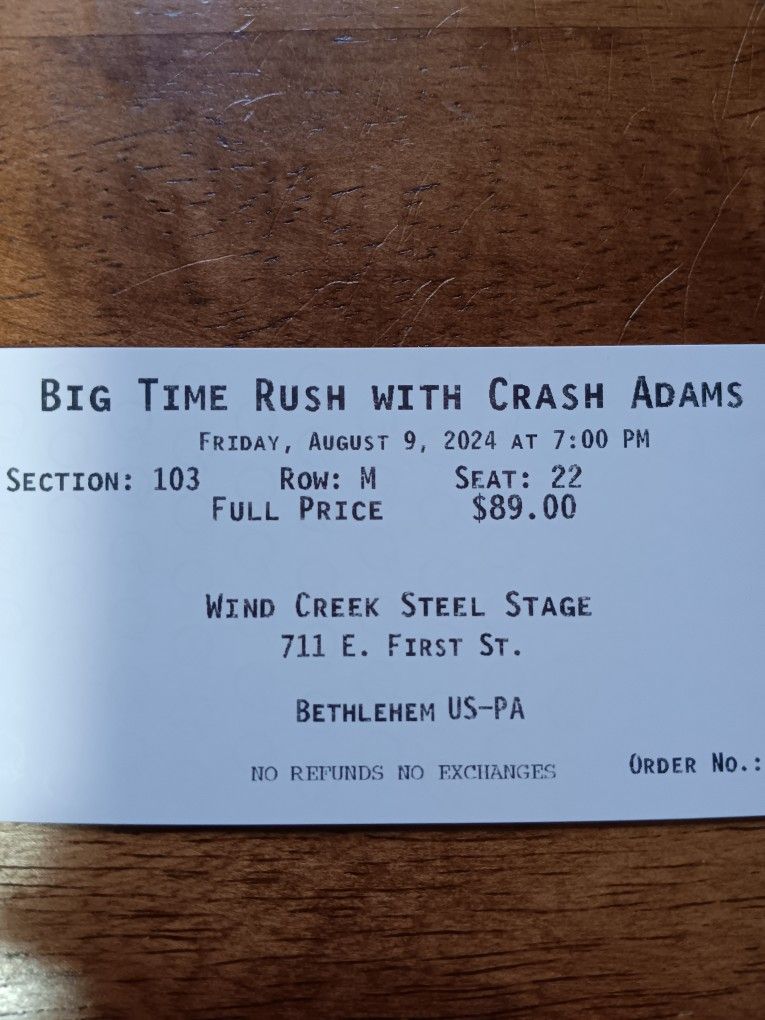 2 Big Time Rush Tickets For Musikfest In Bethlehem, PA