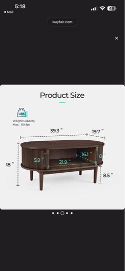Leathia Fluted Coffee Table With Storage