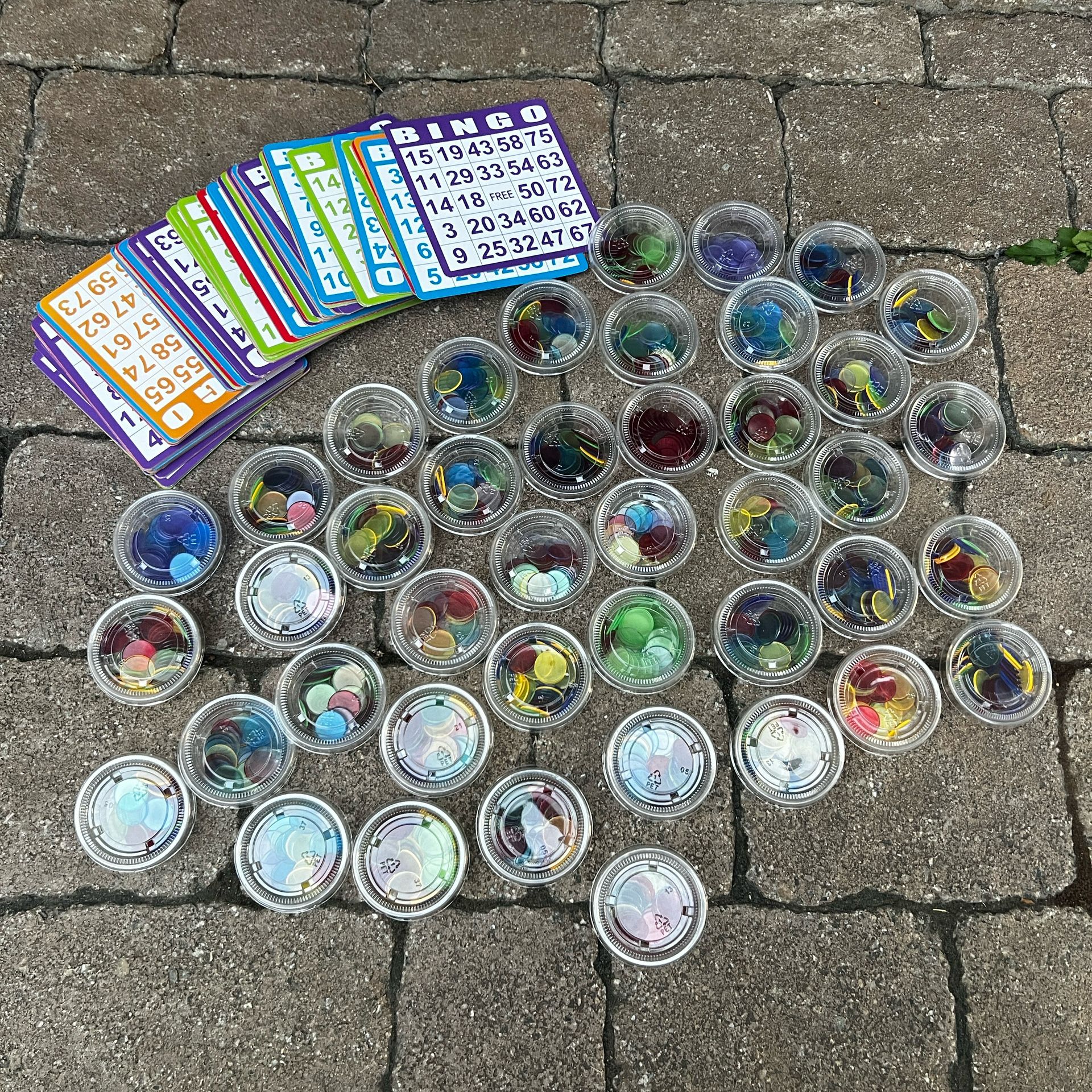 Set Of 100 Bingo Cards And Playing Chips