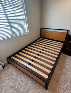 Full Size Bed with Wooden Headboard