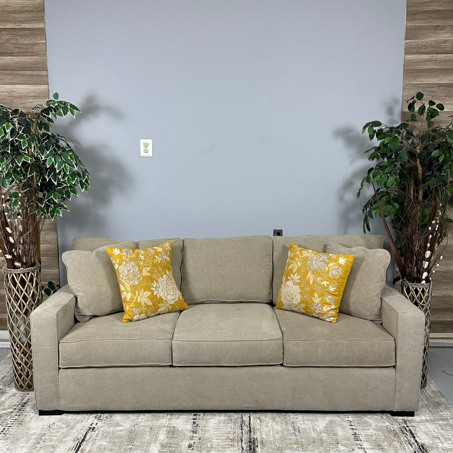 86"x39" Macys Beige "Radley" 3 Seater Sofa