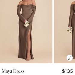 Birdy grey matte satin mocha maya dress