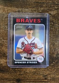 2024 Topps Heritage Atlanta Braves Spencer Strider Black Chrome Border #05/75 🔥