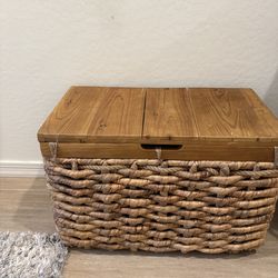 Side table / wicker basket / stand