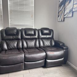 Reclining Sofa Set with USB & Cup Holders – 3pc