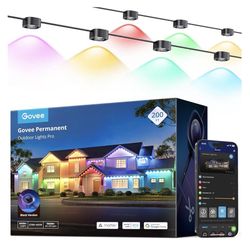 Govee Permanent Outdoor Lights Pro, 200ft with 120 RGBIC LED Lights for Daily and Accent Lighting, 75 Scene Modes for Outdoor Decor, IP67 Waterproof, 