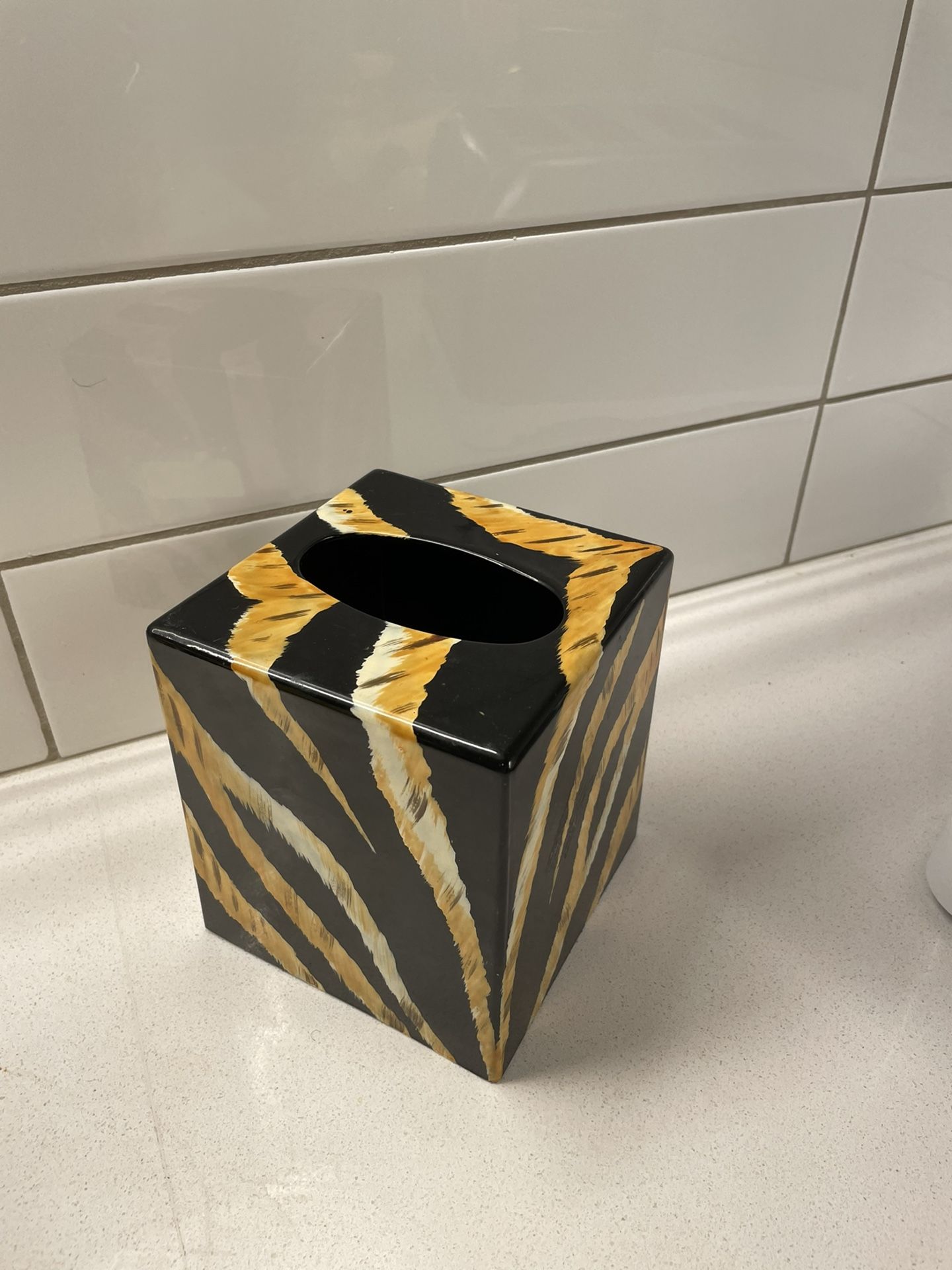 Tiger Print Tissue Box/Decor/Vase