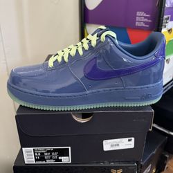Nike Air Force 1 Low Patent Leather Mystic Navy Grape Ice Size 9.5