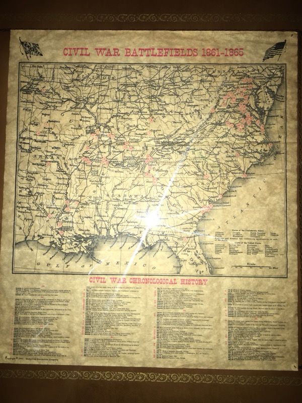 Map from civil war battlefields ( 1861- 1865 )
