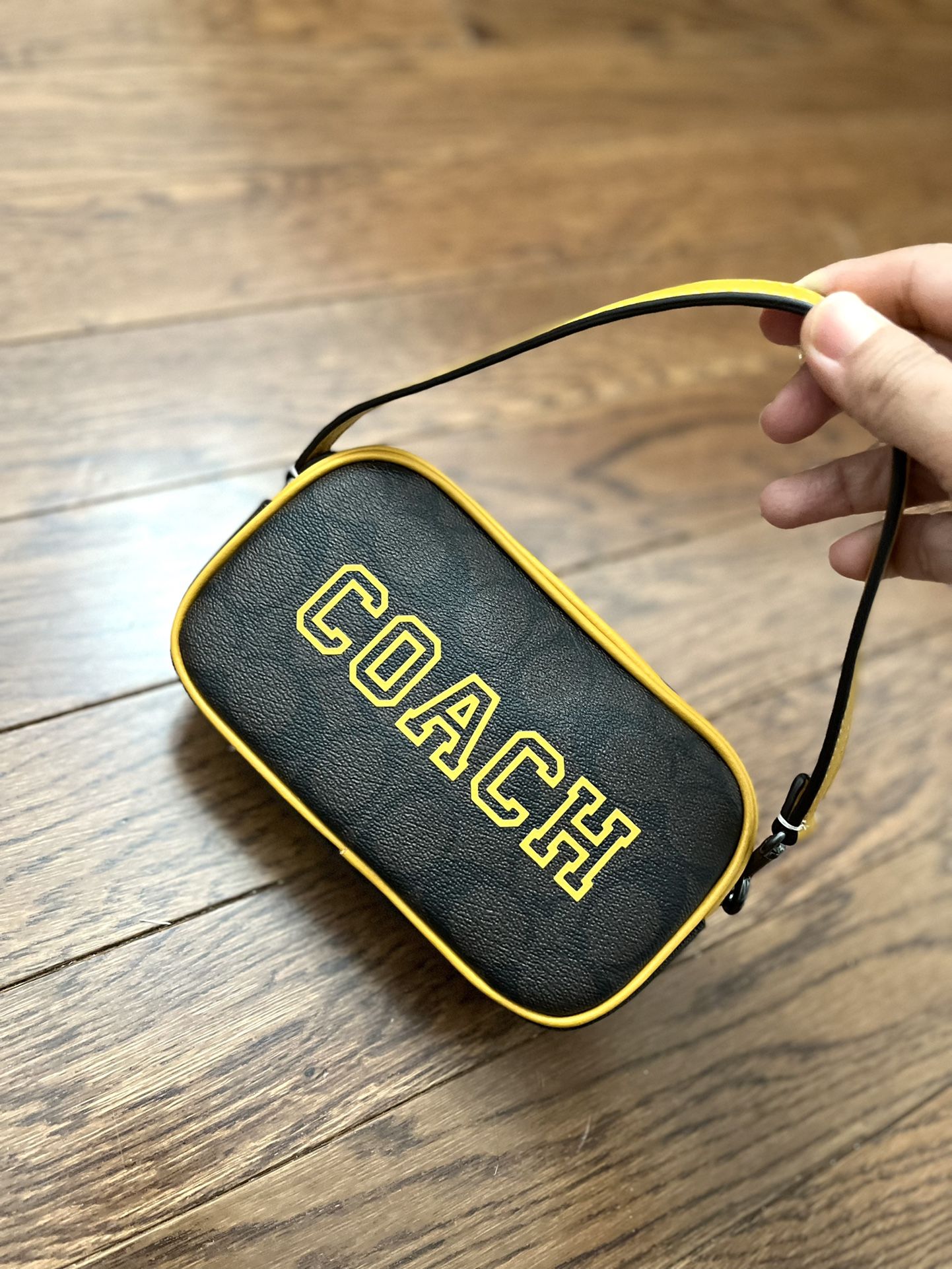 Coach Jamie Wristlet In Signature Canvas With Varsity Motif