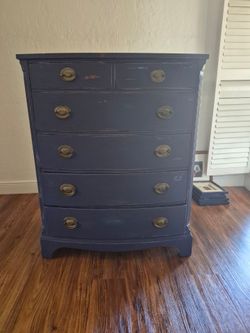 Navy Blue Painted Vintage Chest of Drawers