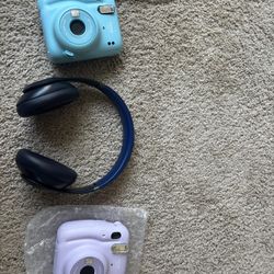 2 Instax cameras and beats studio pro