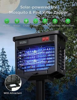 Solar Bug Zapper Indoors Outdoors Stake Plug In Option