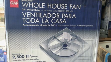 Master Flow 4500 CFM 24 in. Direct Drive Whole House Fan with Shutter
