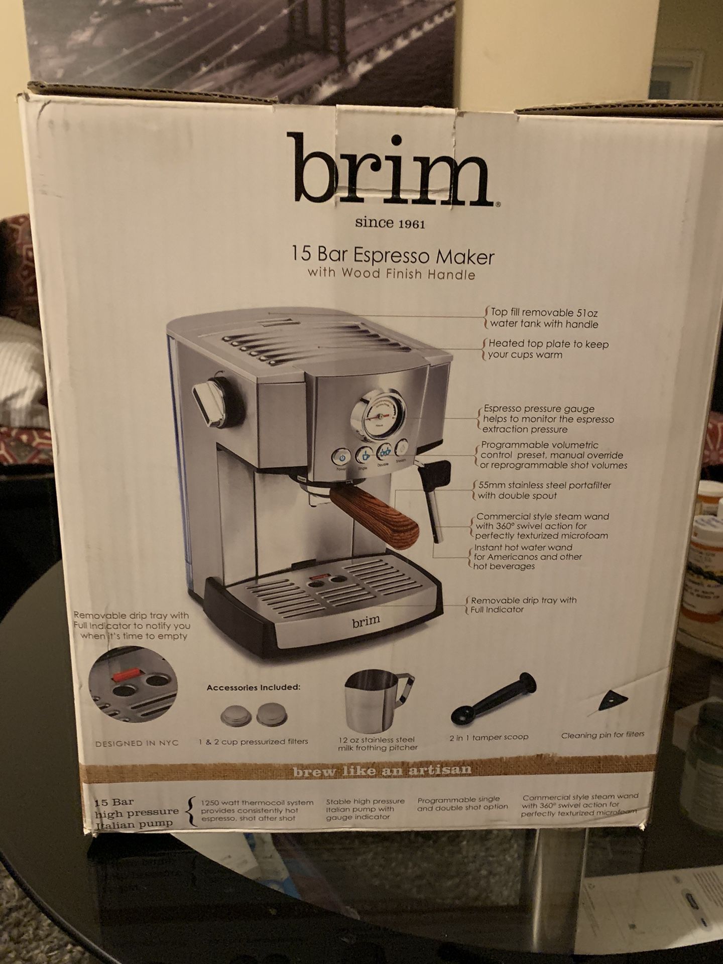 Drip Coffee Brim Espresso Machine 15 Bar Brim Espresso Maker