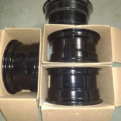  4 Pacer 15x8 Steel Wheels/ (5/5.5) / Soft-8 Black/ 12 mm Offset