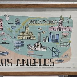 Marmont Hill Los Angeles Framed Painting Print Artwork Drawing Molly Rosner 