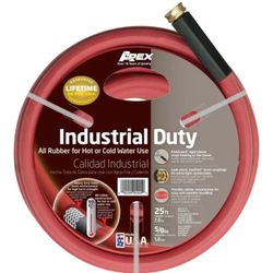 5/8 in. Dia x 25 ft. Red Rubber Commercial Hot Water Garden Hose