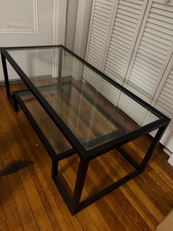 Modern black & glass coffee table