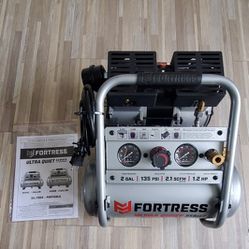 fortress 2 gallon 135 psi ultra-quiet hand carry jobsite air compressor