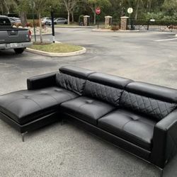 Sleek Modern Luxury Black Sofa – Sofia Vergara Collection