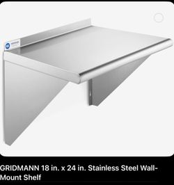 GRIDMANN 18 in. x 24 in. Stainless Steel Wall- Mount Shelf