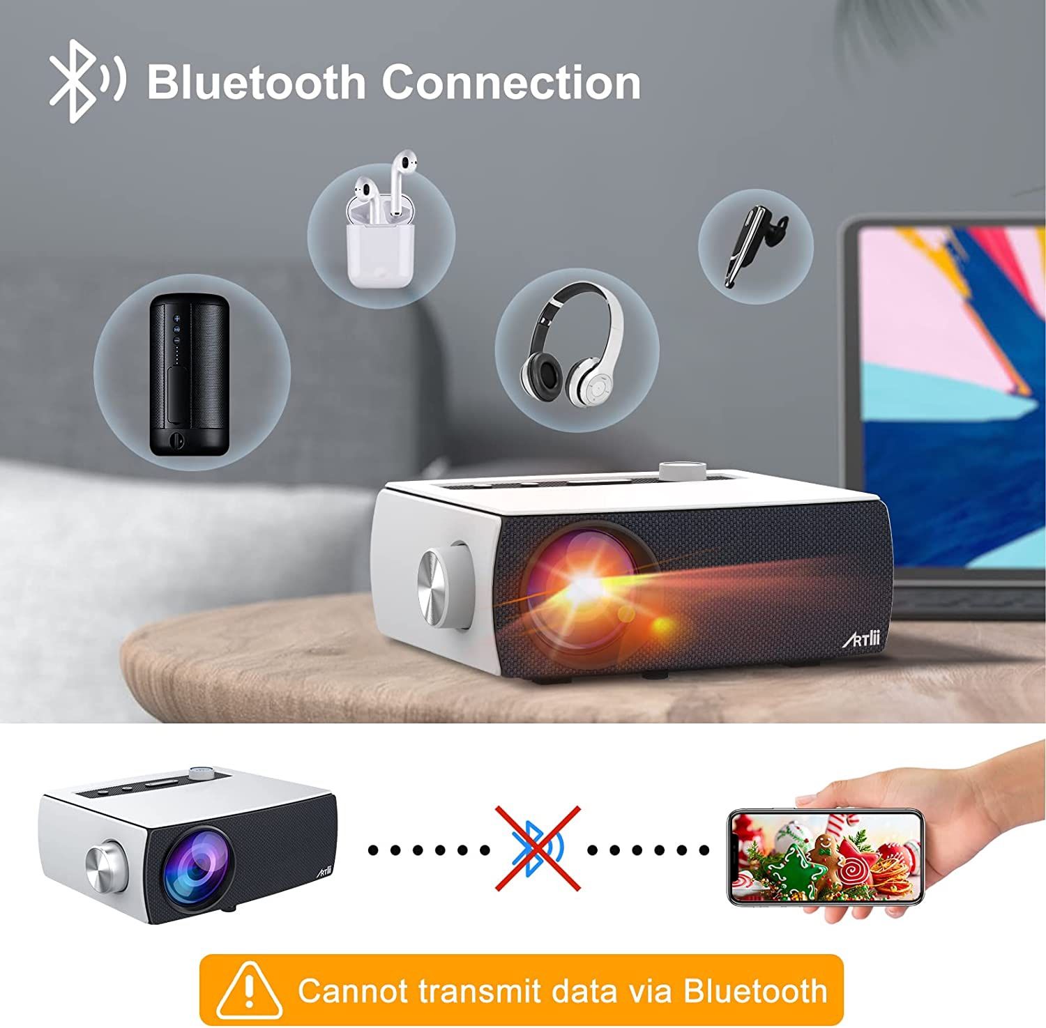 5G WiFi Bluetooth Projector, Artlii Enjoy 3 Native 1080P Movie Projector Support Dolby, Max 300