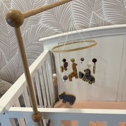 Baby crib mobile arm