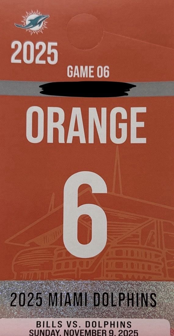 Miami Dolphins vs. Buffalo Bills Orange Parking