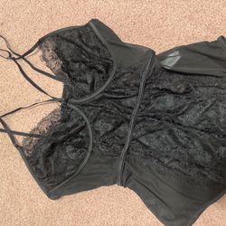New 2xl Black Lace Bodysuit Lingerie Stretchy 