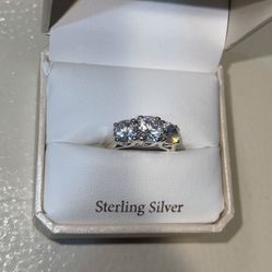 Silver 3 Stone Promise Ring