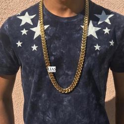 New 18k Yellow Gold Cuban Link Chain 