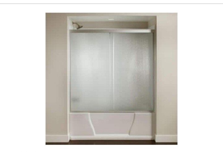 FRAMED SLIDING BATH TUB DOOR KIT IN SILVER