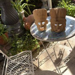 4 Beautiful Hand Carved Aztec Figuring Decor 11 inches tall