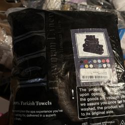 Hammam Linen Black 6 Pack Bath Linen Sets for Bathroom Original Turkish Cotton Soft, Absorbent and Premium 2 Bath , 2 Hand , 2 Washcloths 