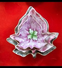 Vintage Nesting Leaf Dishes Occupied Japan - good condition set of 3