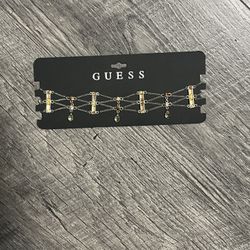 NEW BROWN SILVER GUESS CHOCKER ONE SIZE