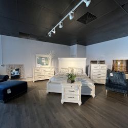 White 4PC King Bedroom Set