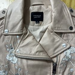 LAMARQUE Leather Embroidered Jacket 