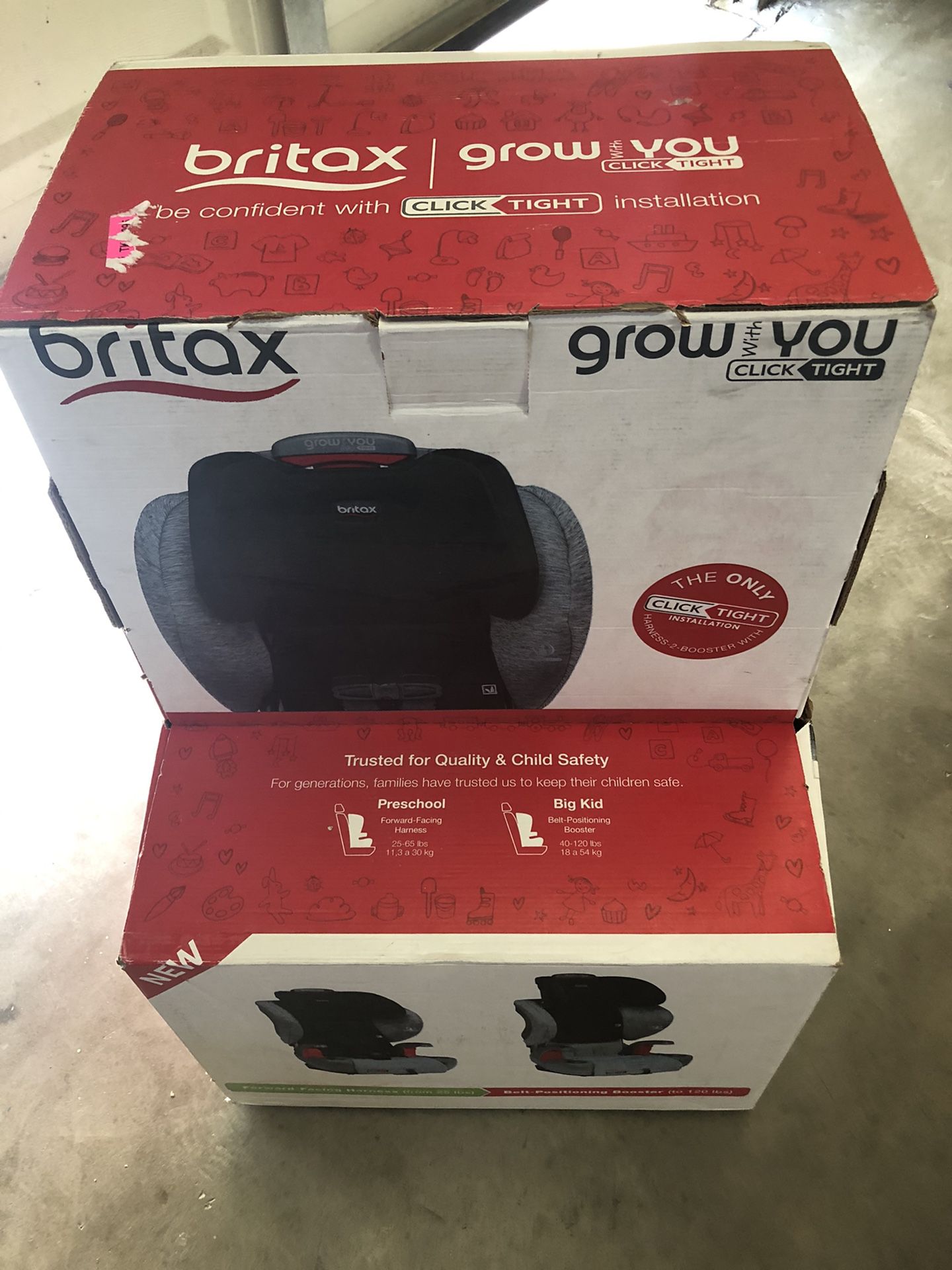 Britax grow with you car seat new never used still in box