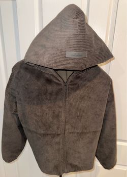 Fear of God Essentials Hooded Corduroy Jacket Kids Size 10 Brown Full Zip Excellent Condition 100% authentic
