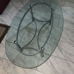 Oval Glass Table