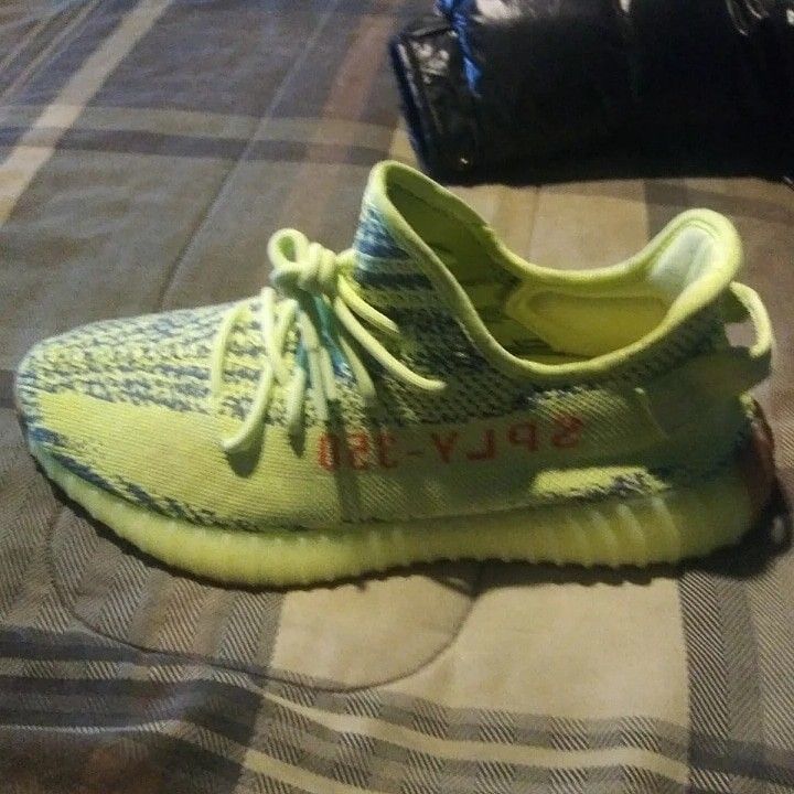 Frozen yellow Yeezys