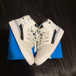 Adidas Forum Mid J - White/Grey/Blue - Brand New