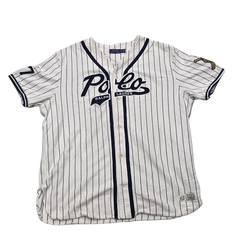 Polo Ralph Lauren Pinstripe Polo Bear Baseball Jersey Yankees Mens Size Large