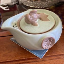 Old Small Teapot With Fish Handle